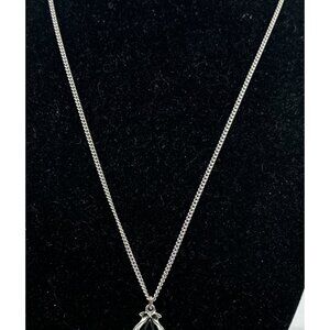 Vintage 925 Silver Speidel 18” Chain And Pendent Black Center